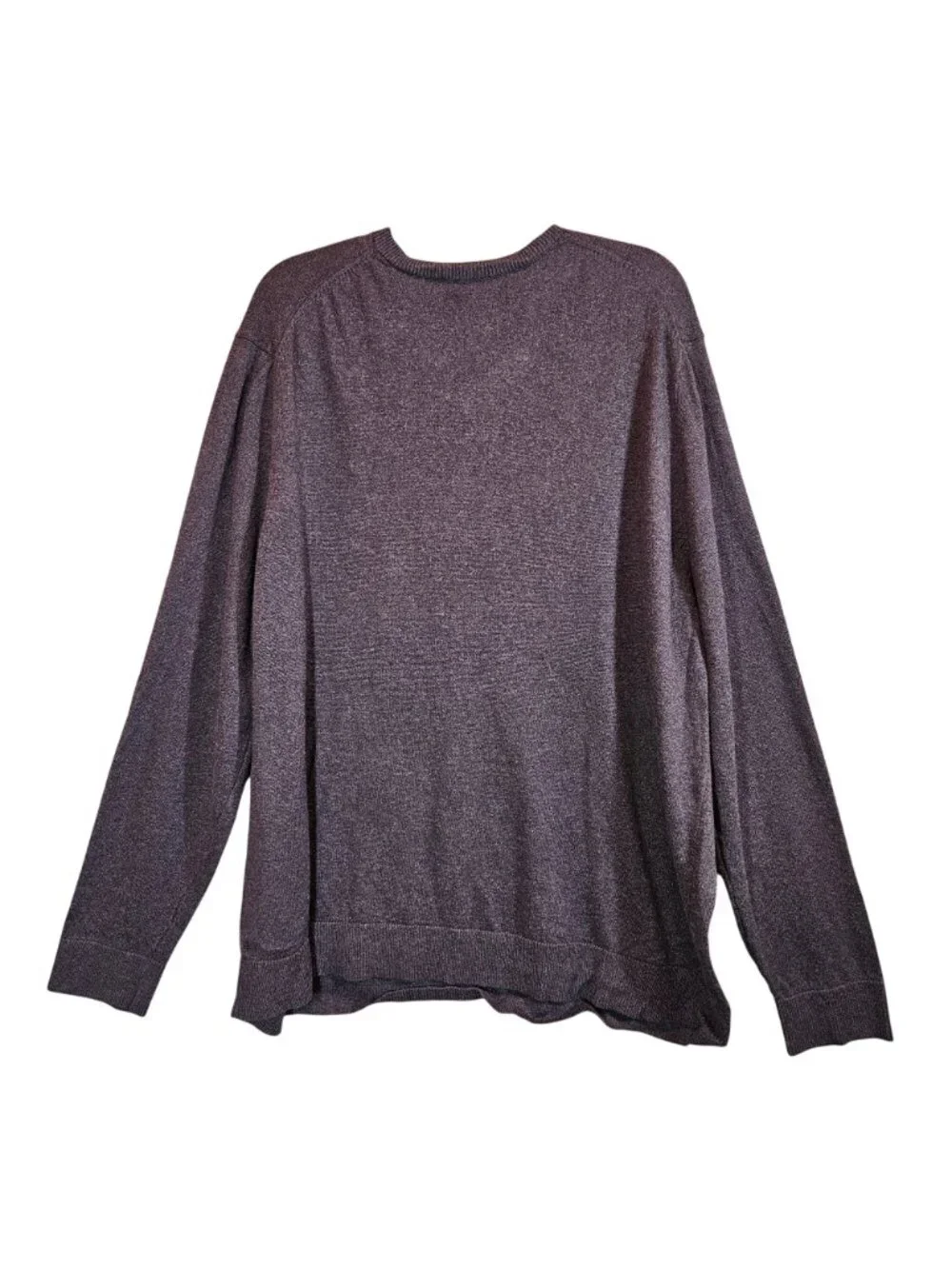Eddie Bauer Mens Cotton Cashmere V-Neck Sweater XL Purple Long Sleeve Career